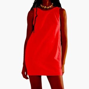 Summer Crew Neck Sleeveless Open Back Dress Casual Beach Cotton Linen Mini Dress